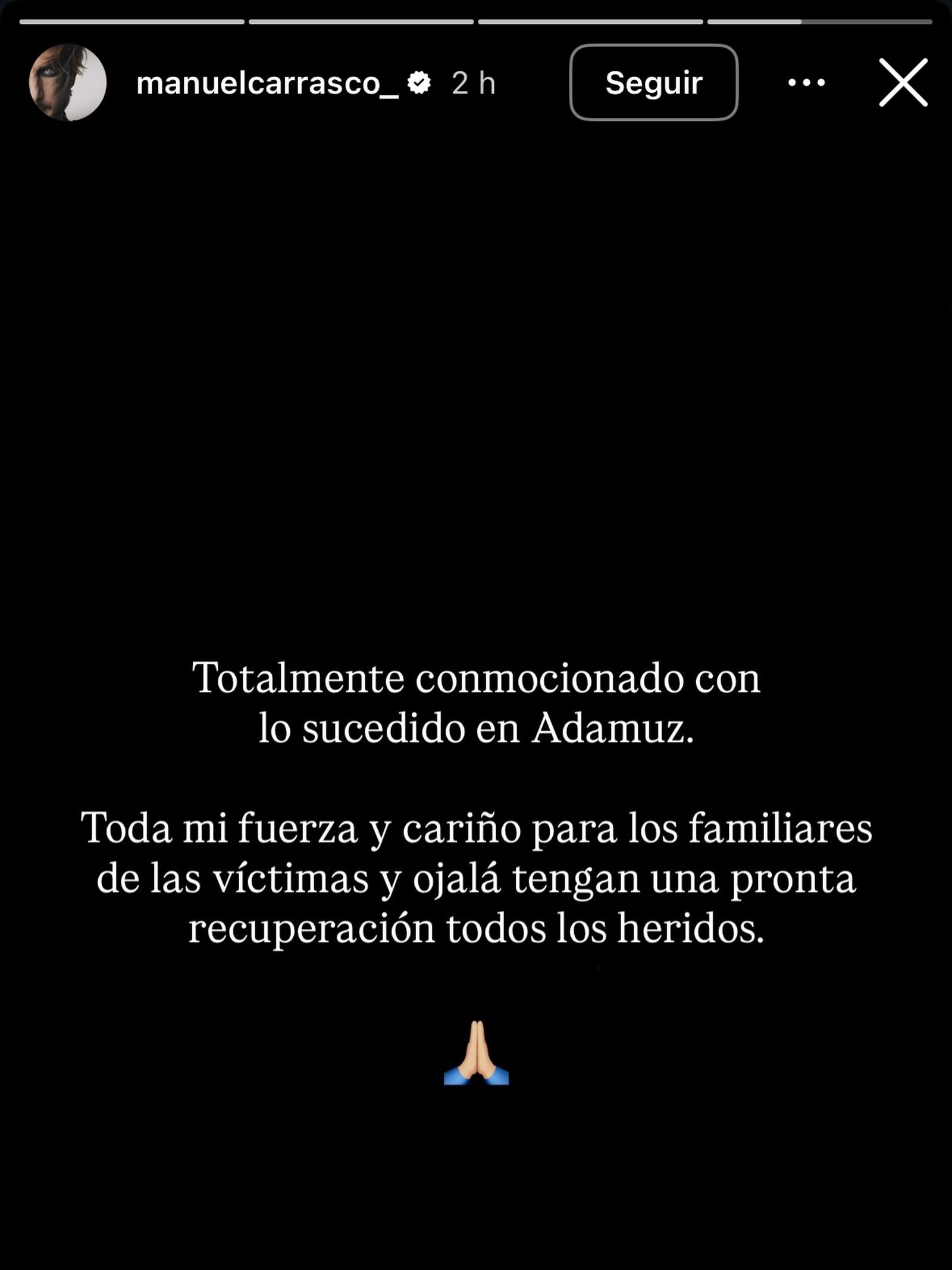 Historia de Manuel Carrasco en sus perfiles sociales