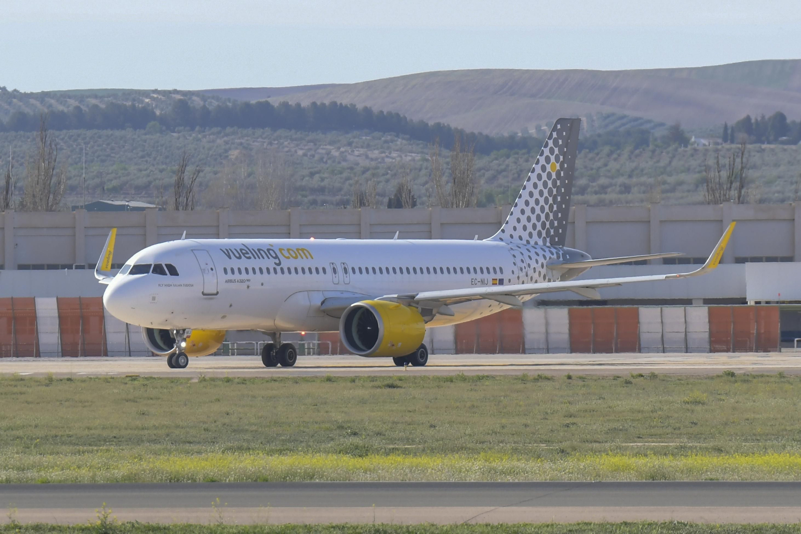 Un avión de la compañía Vueling se prepara para despegar del Aeropuerto de Granada