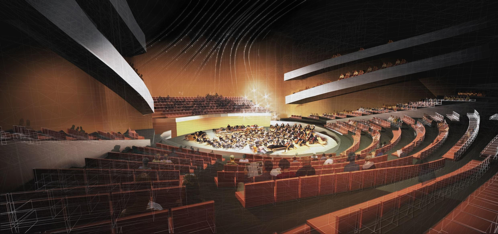 Sala principal del Auditorio, según el proyecto arquitectónico de Federico Soriano y Agustín Benedicto.