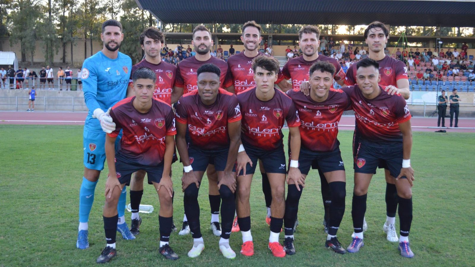 Once del Salerm Puente Genil en su amistoso frente al Marbella esta pretemporada.