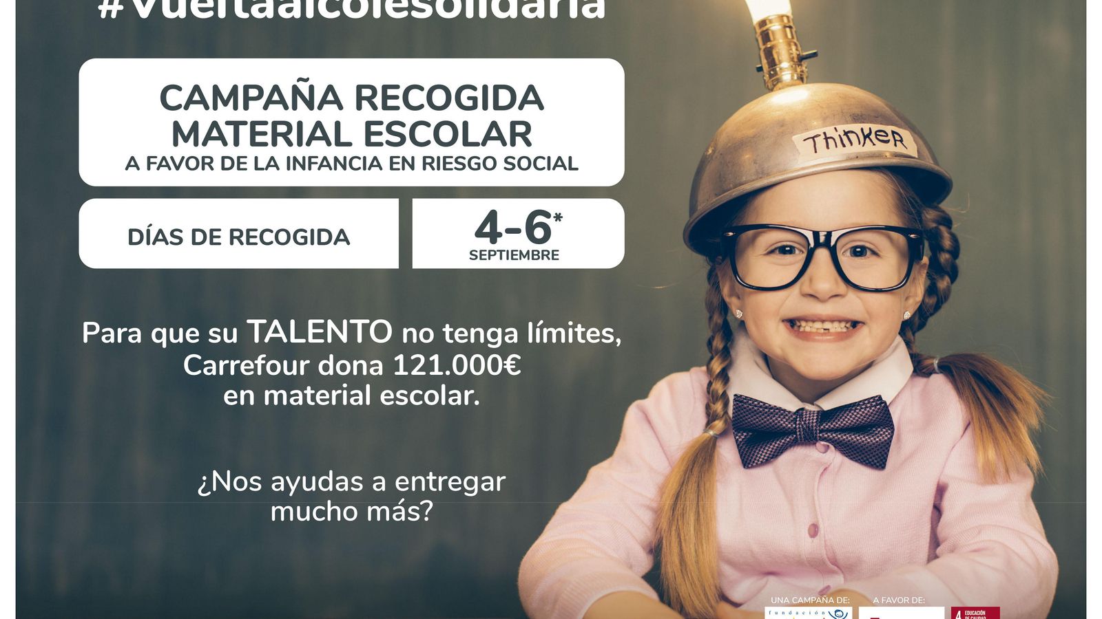 Cartel de la campaña Vuelta al Cole Solidaria