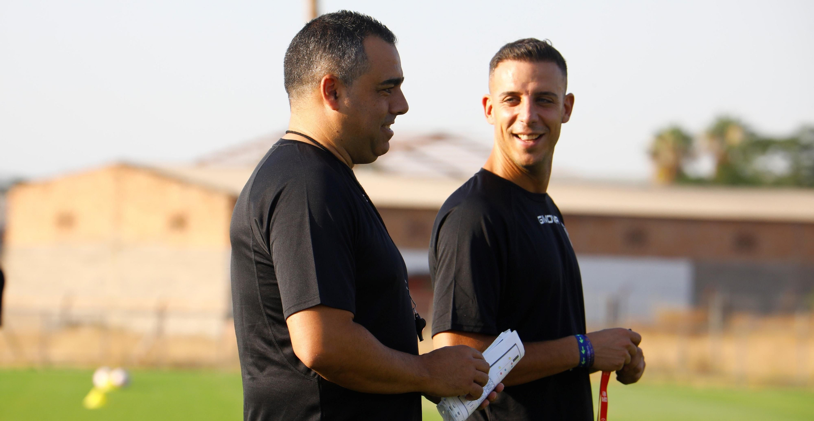 Álex Prieto, junto a Germán Crespo, en un entrenamiento del Córdoba CF.
