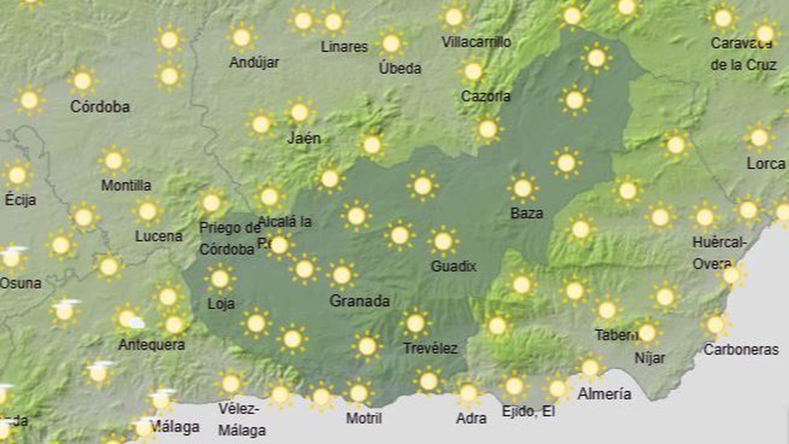 El Tiempo en Granada el 29 de mayo de 2025