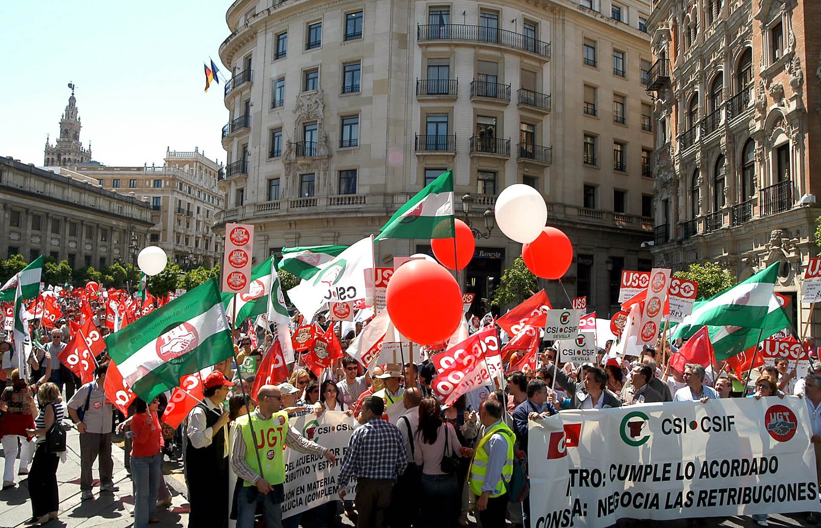 Manifestación de funcionarios de Justicia en Sevilla