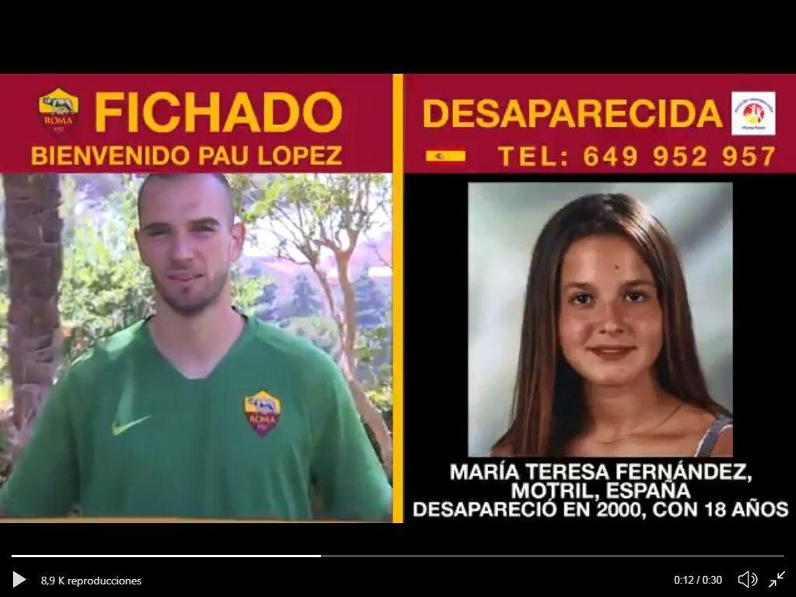 Fotograma de la foto de María Teresa Fernández en el vídeo de presentación de Pau López