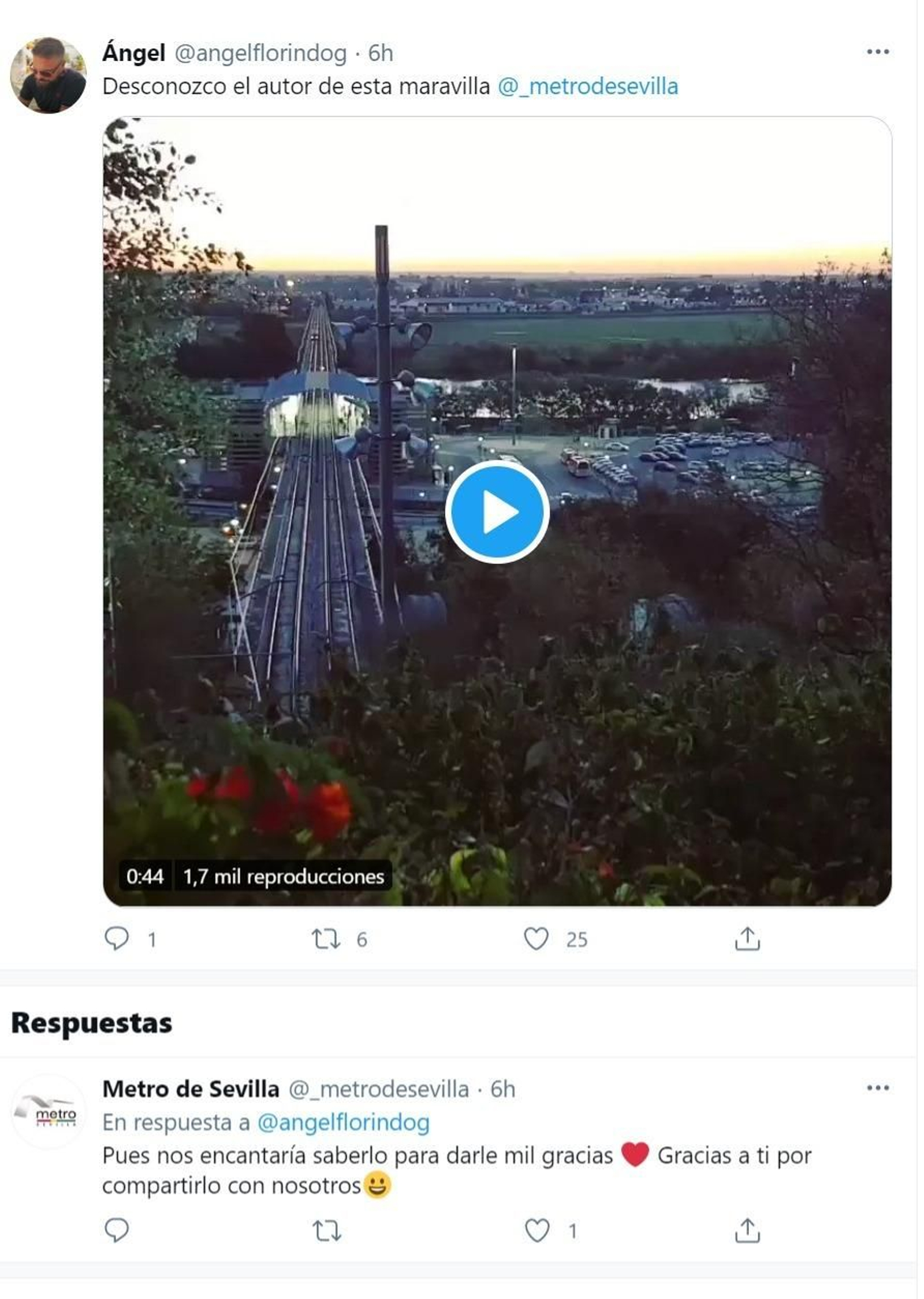 Tuit de Metro de Sevilla.