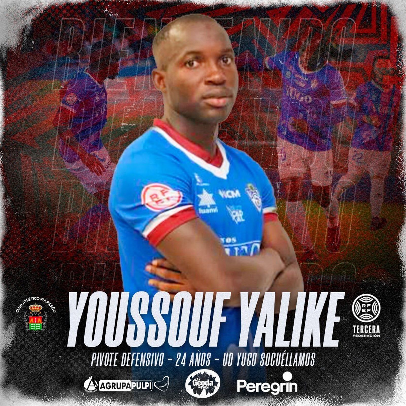 Cartel con el que el Pulpileño anunciaba la incorporación del centrocampista Youssouf Yalike.