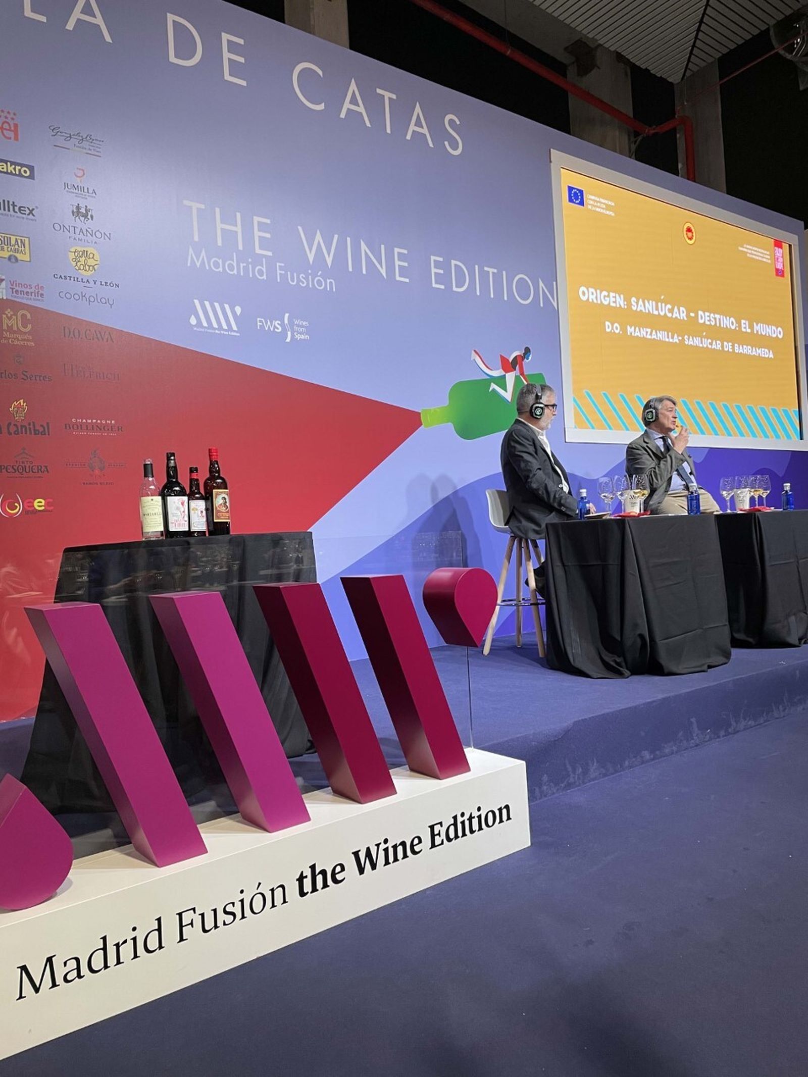 César Saldaña y José Ferrer en la cata vertical de manzanillas maridadas en Madrid Fusión