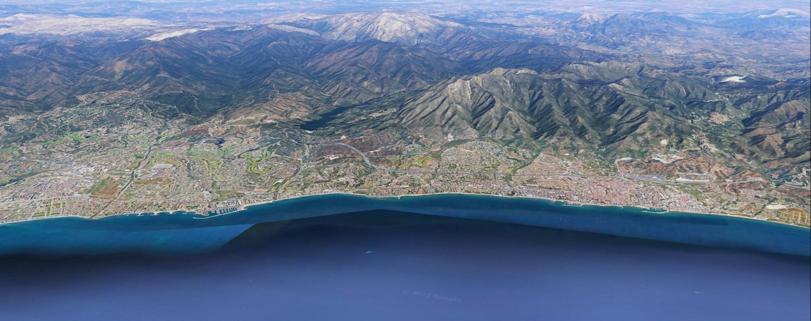 Recreación satelital de Marbella en la actualidad