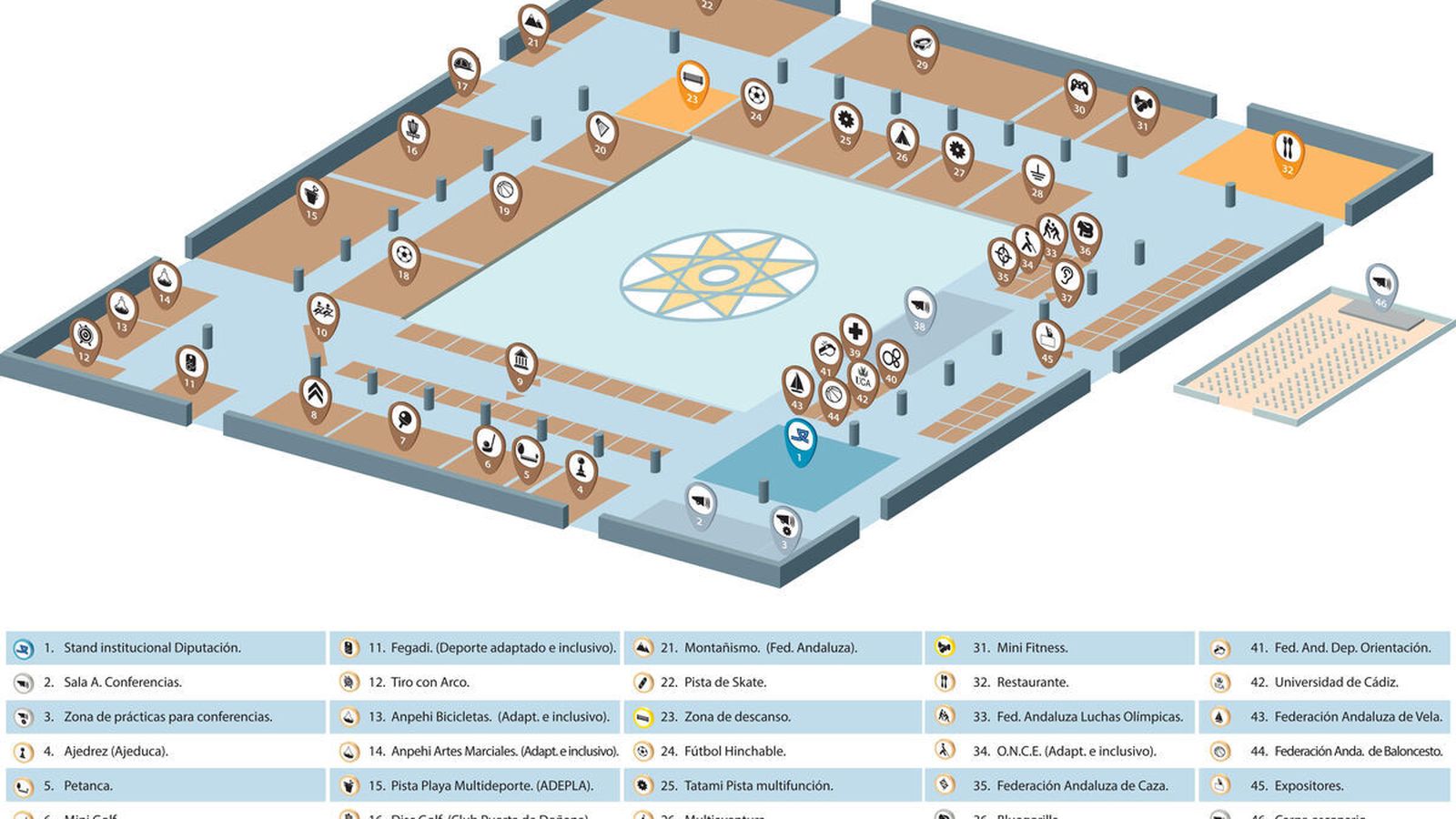 Plano de la Feria del Deporte.