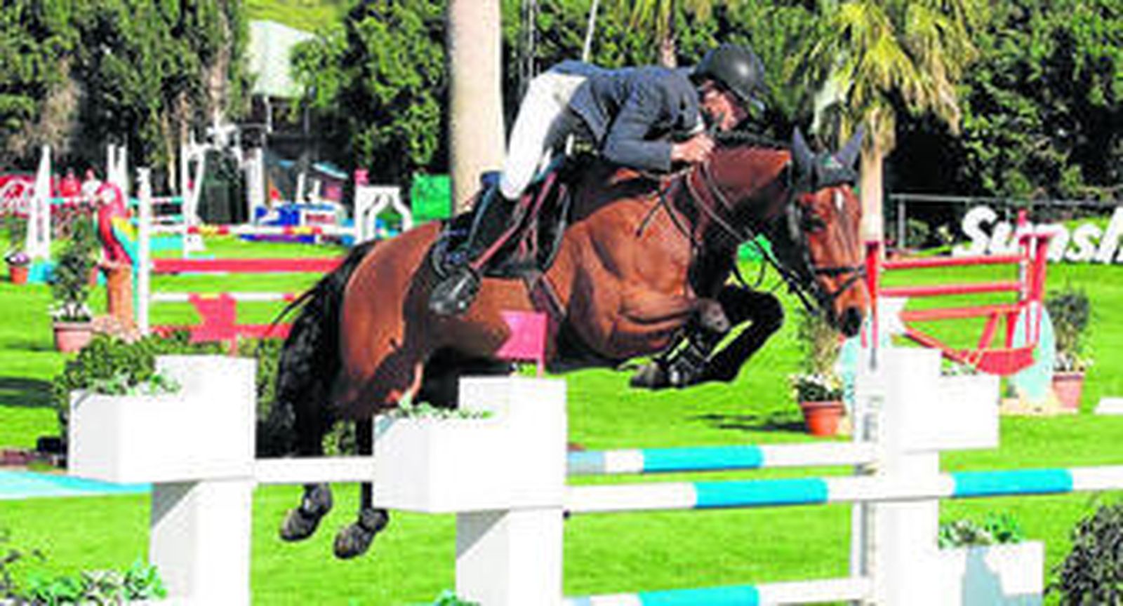 Eduardo Álvarez, con 'Rockefeller de Pleville', segundo en el GP de ayer.