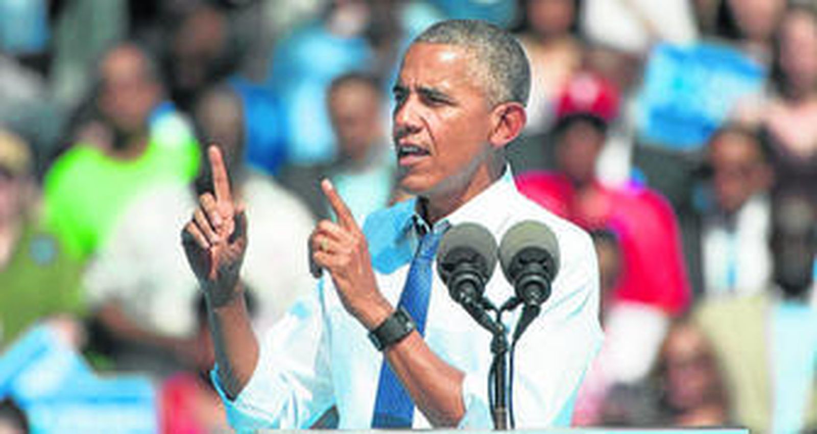 El presidente de los Estados Unidos, Barack Obama, habla durante un evento en apoyo de la candidata demócrata, Hillary Clinton, ayer en Filadelfia.