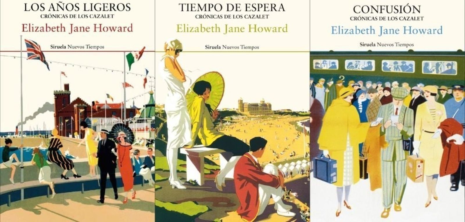 Portada de ediciones en español de la serie de los Cazalet.