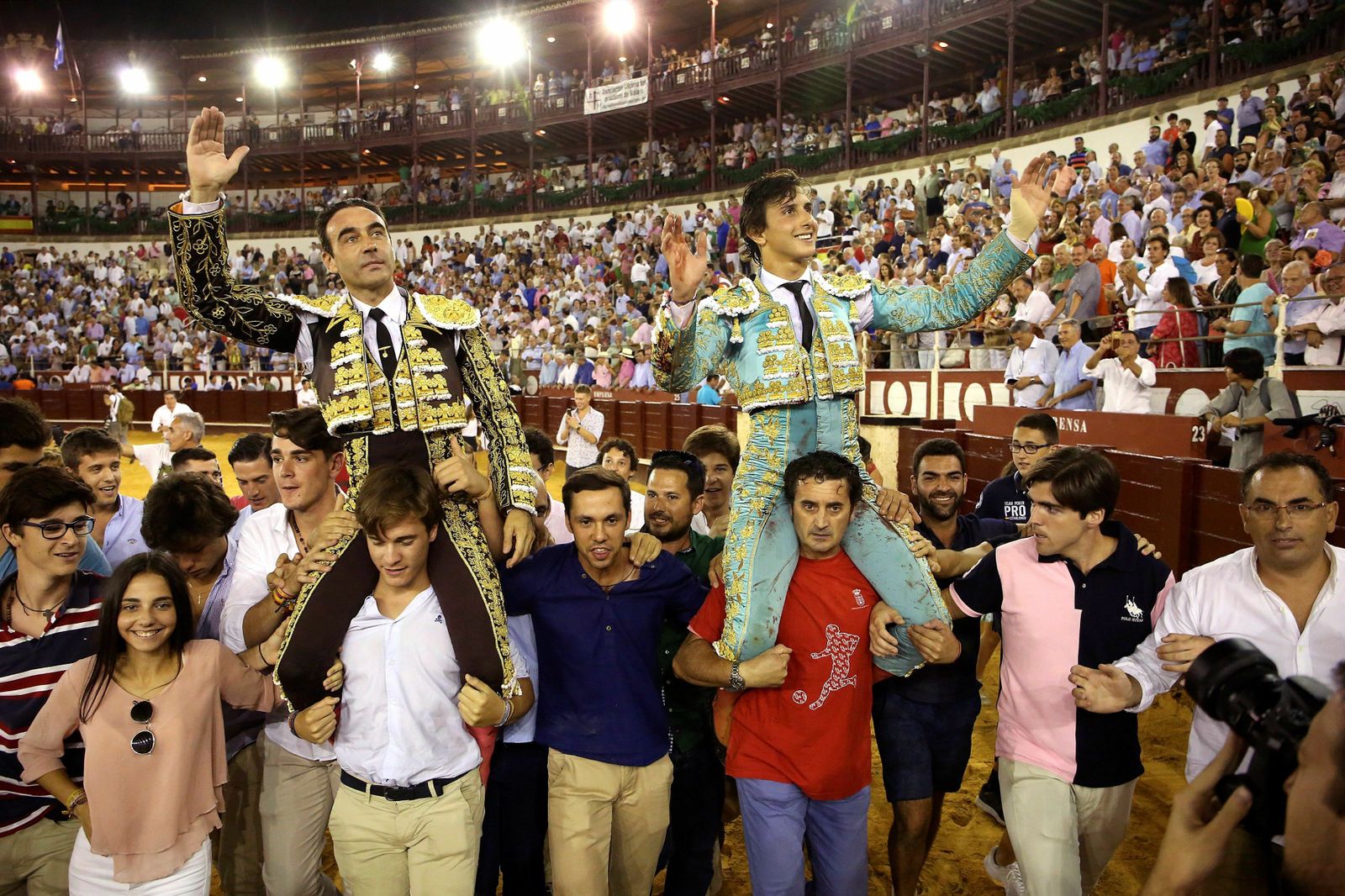 Enrique Ponce y Roca Rey en La Malagueta el pasado agosto.