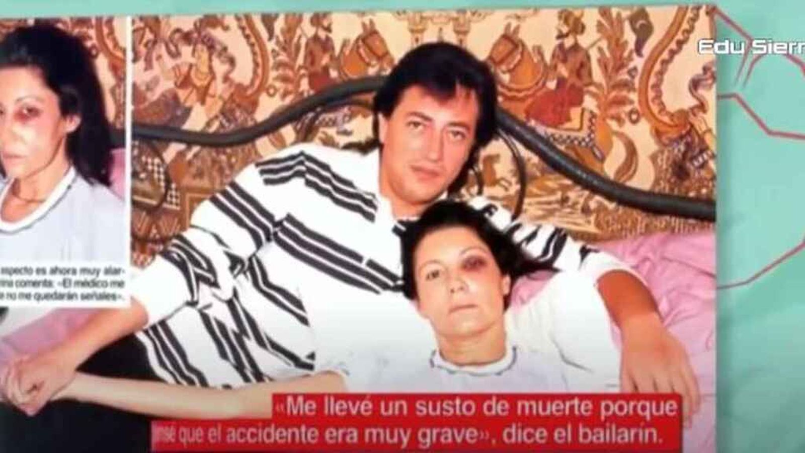 Carmina, con el ojo morado, y Ernesto Neyra, en un polémica foto con la que intentó probar que él le pegaba.