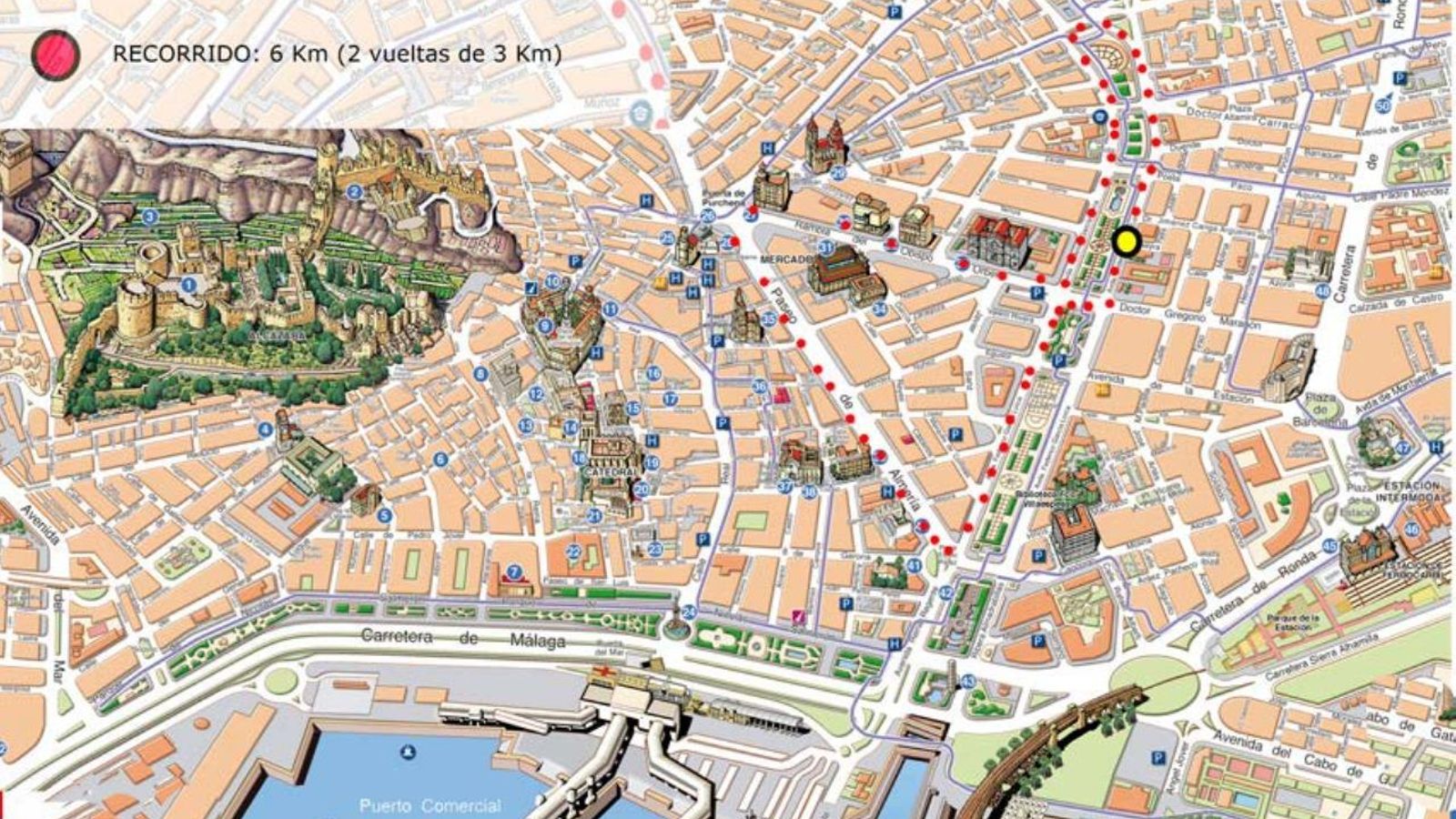 Recorrido de esta XV edición de la San Silvestre en la capital almeriense.