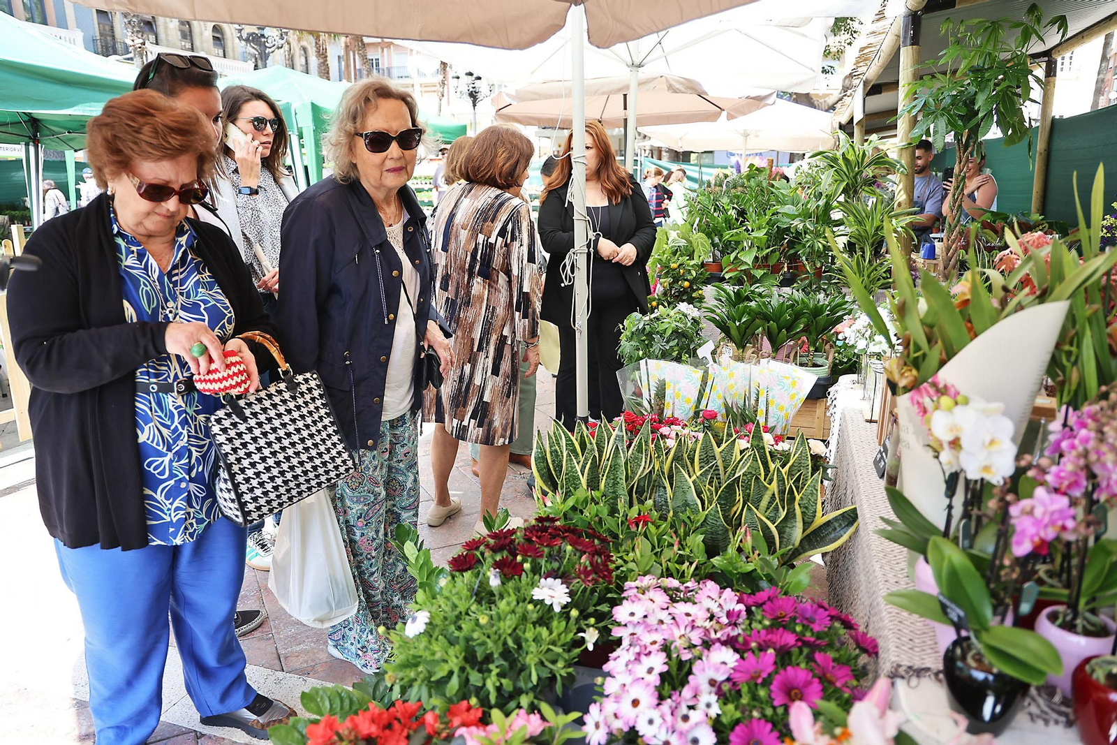 Imágenes del mercado floral ubicado en la Plaza de las Monjas de Huelva