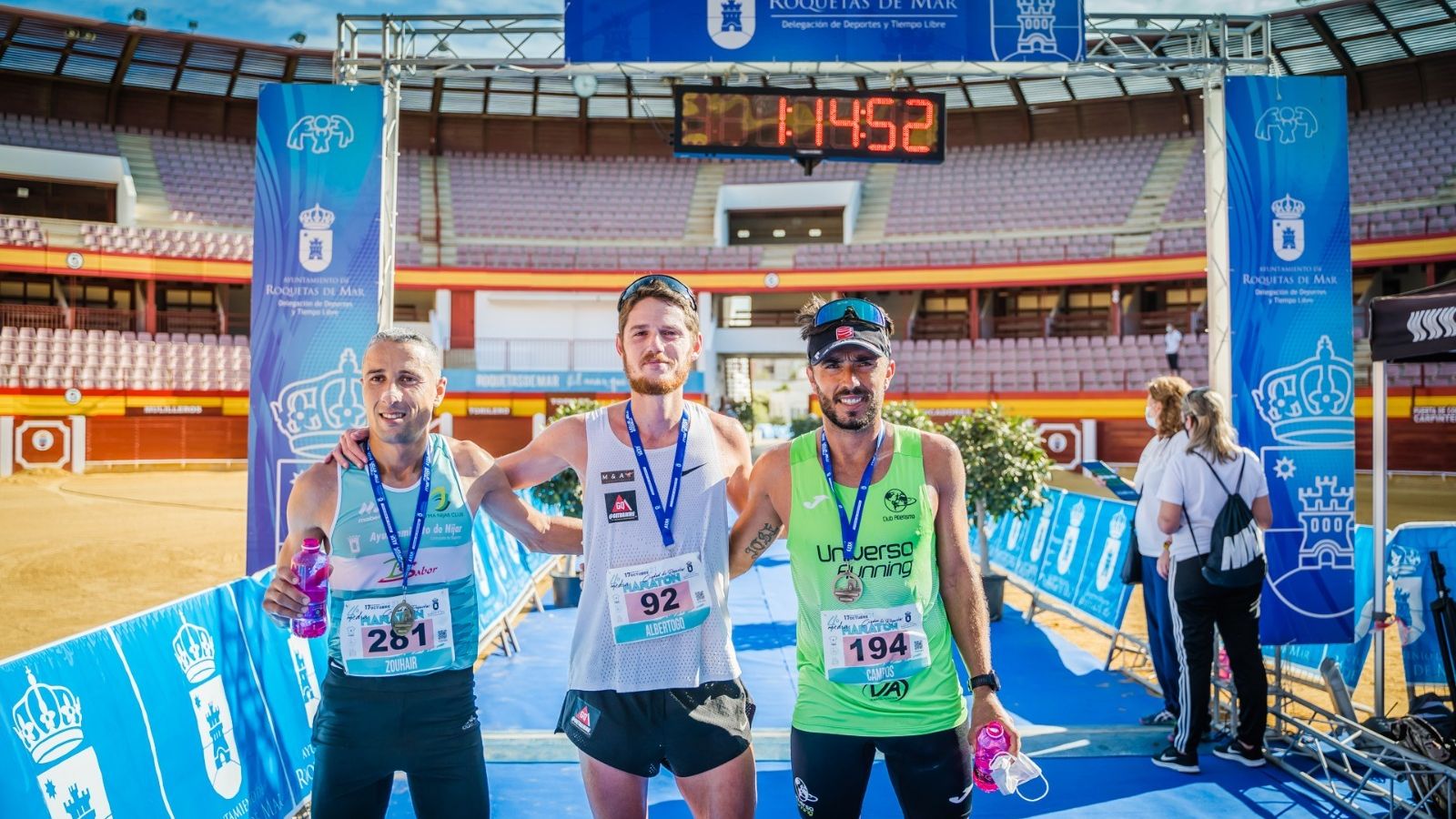 Los tres primeros clasificados en la general masculina