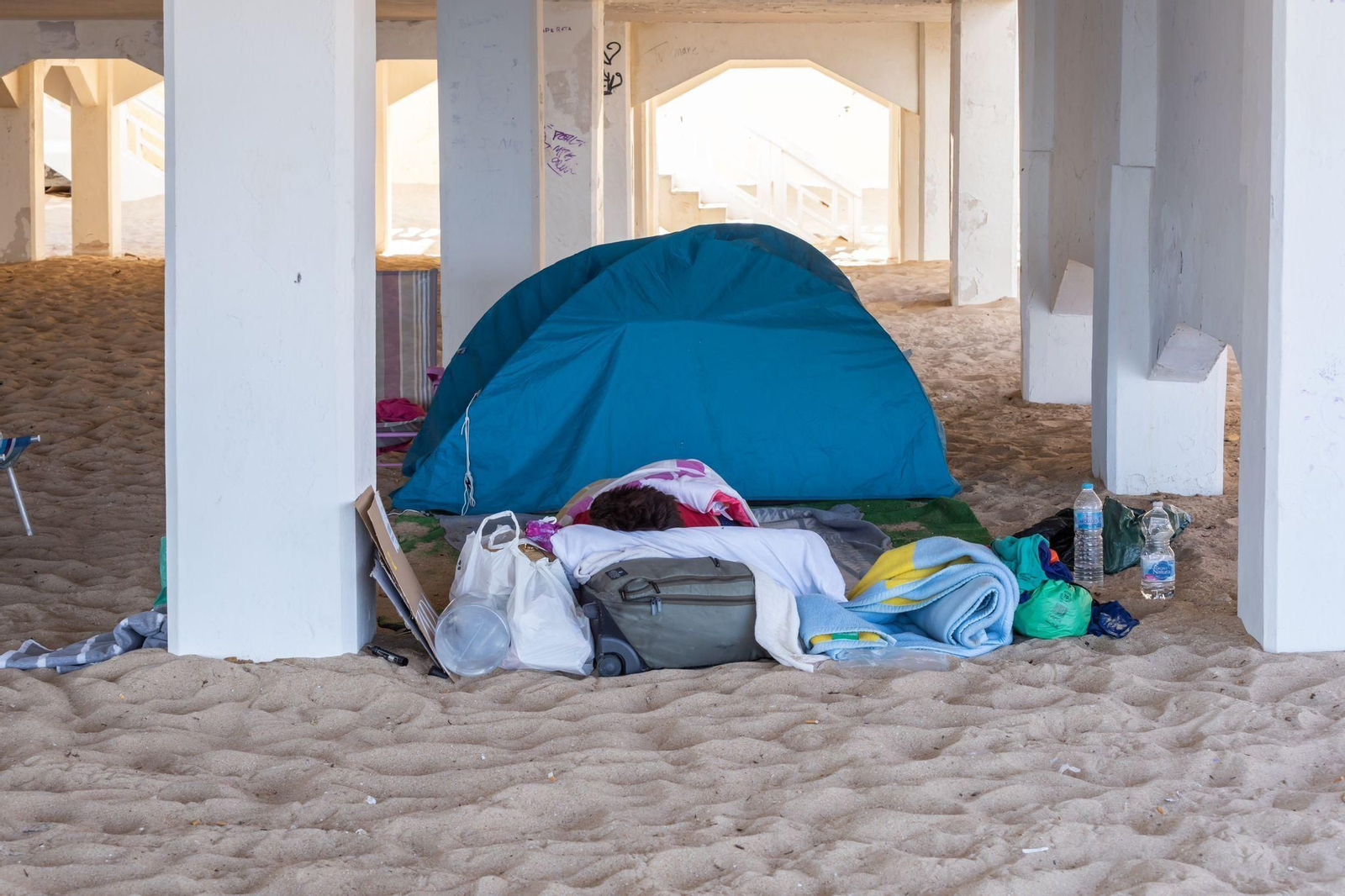 Acampada en la zona de plaza Los Balbo