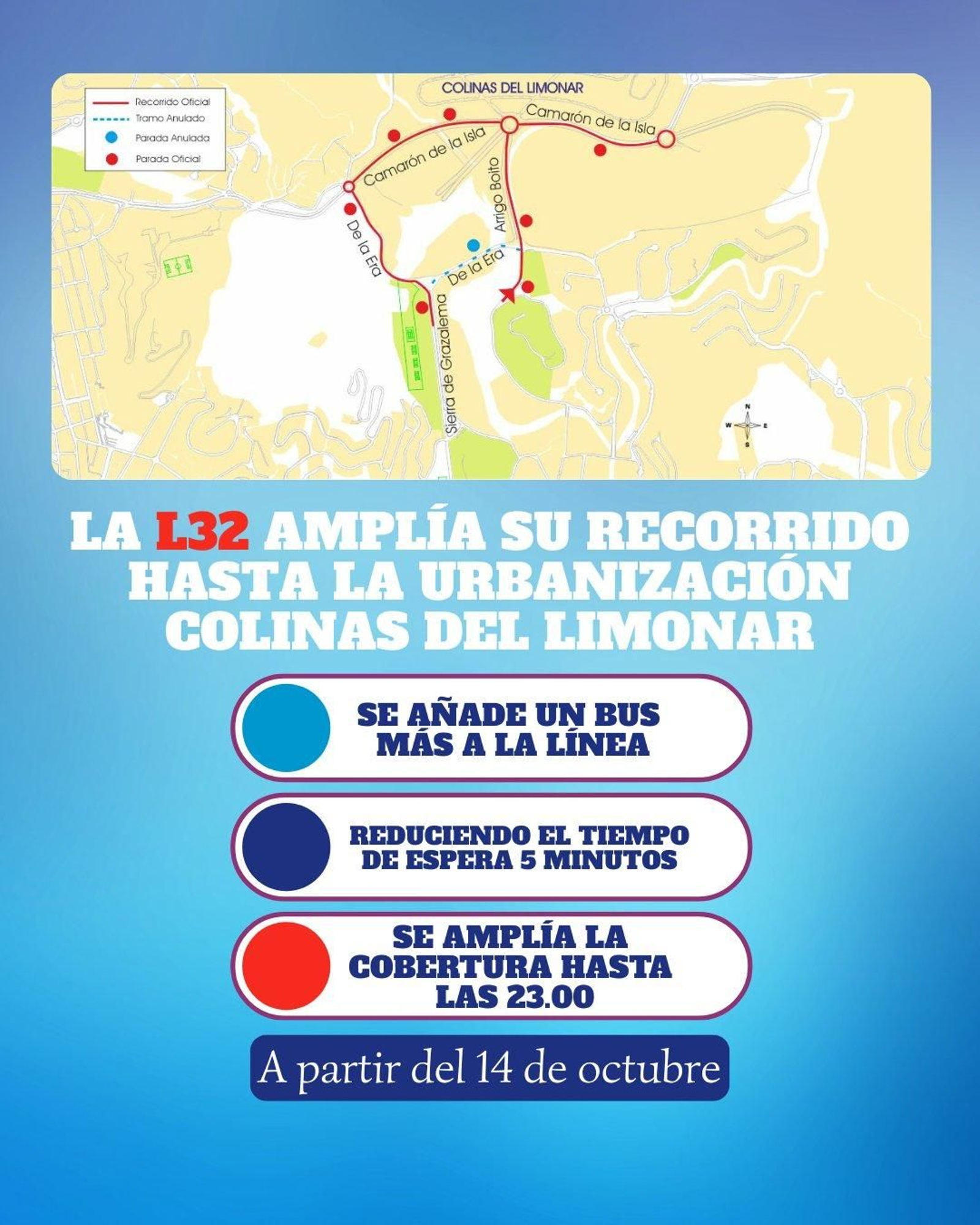 Ampliación de la línea de autobús 32 de Málaga.