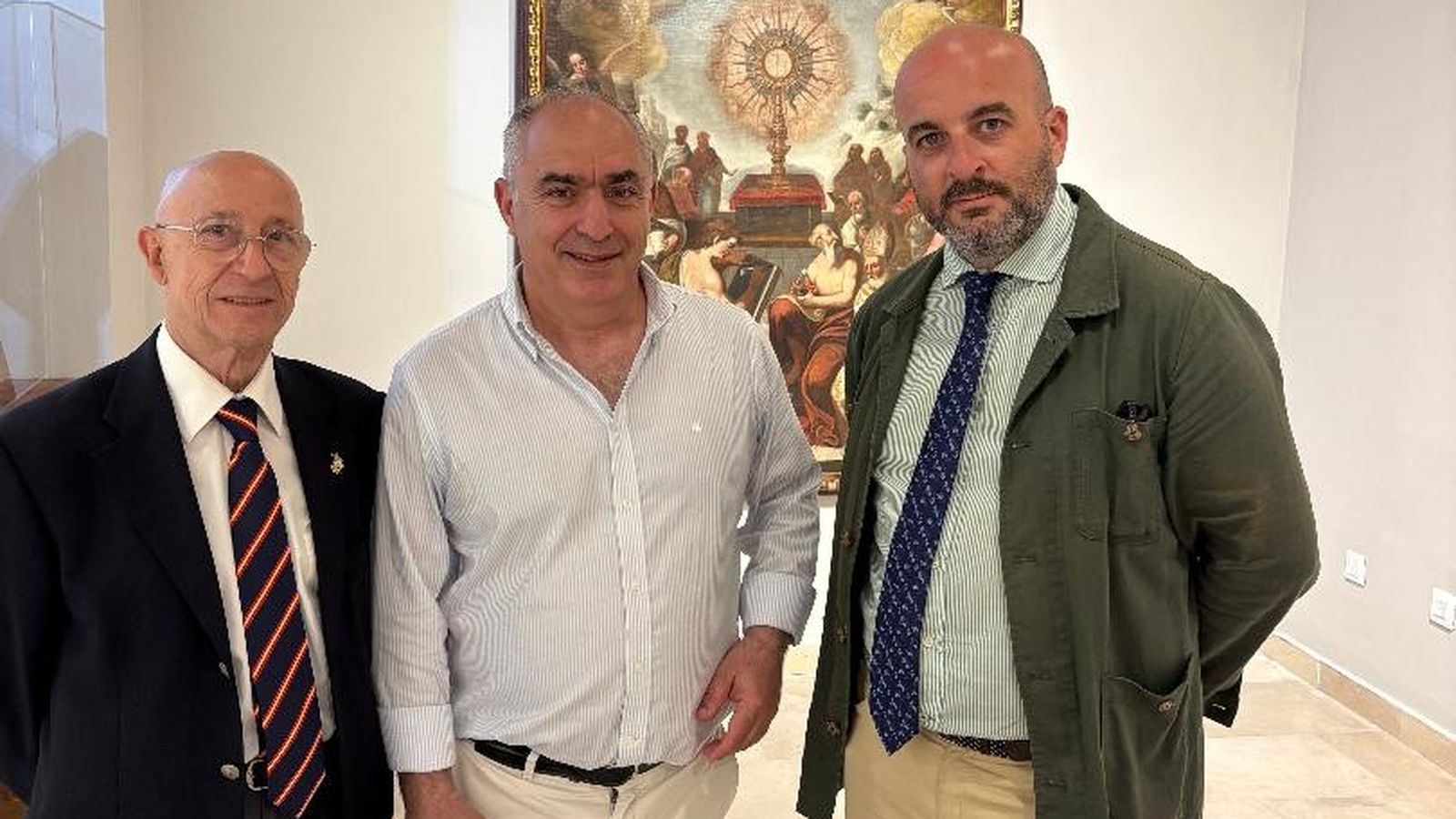 Benito Moya, Alfonso Cañuelo y Pablo Durio coincidieron en la inauguración de la exposición.