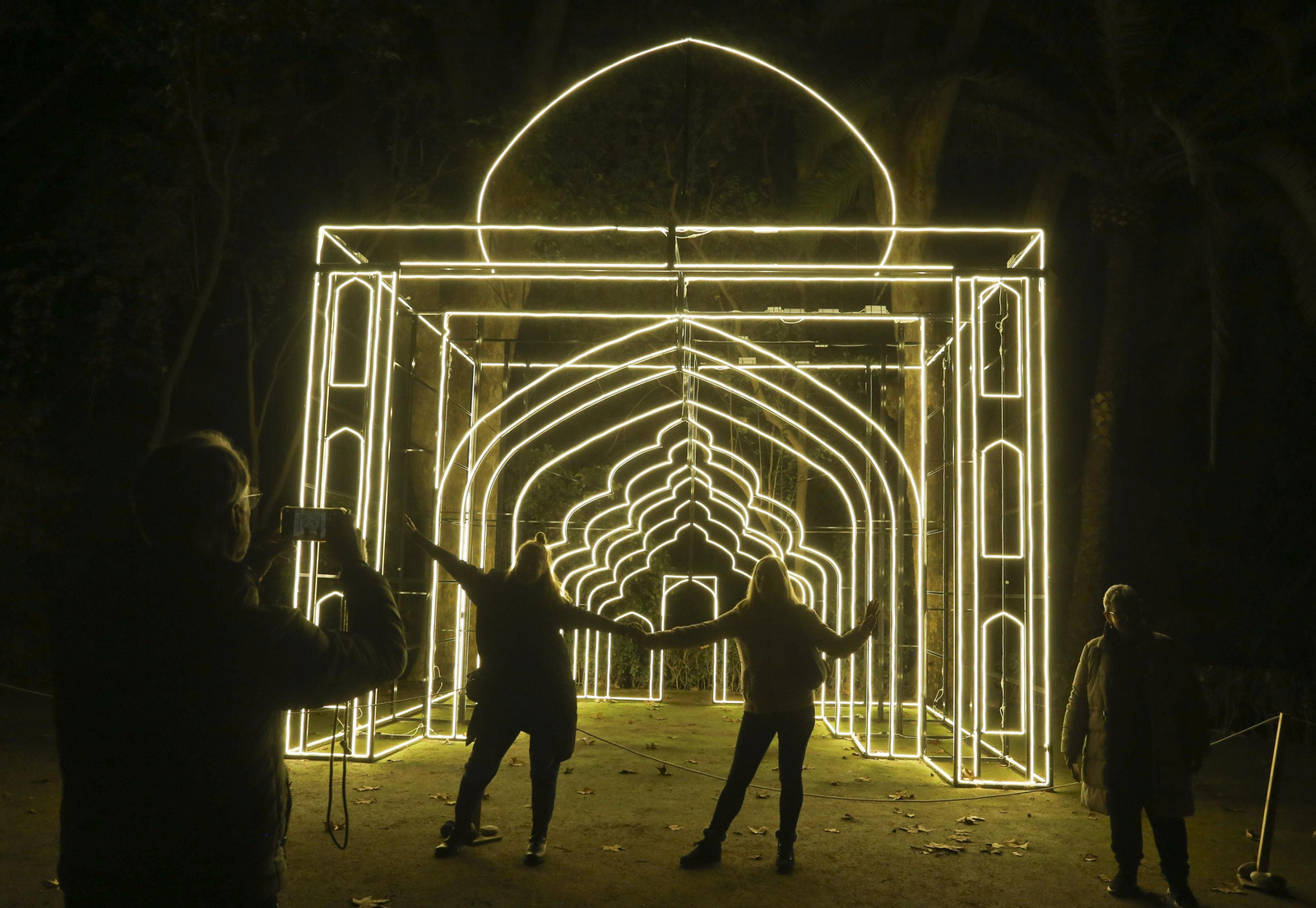 Las luces del Jardín Botánico de Málaga esta Navidad, en fotos