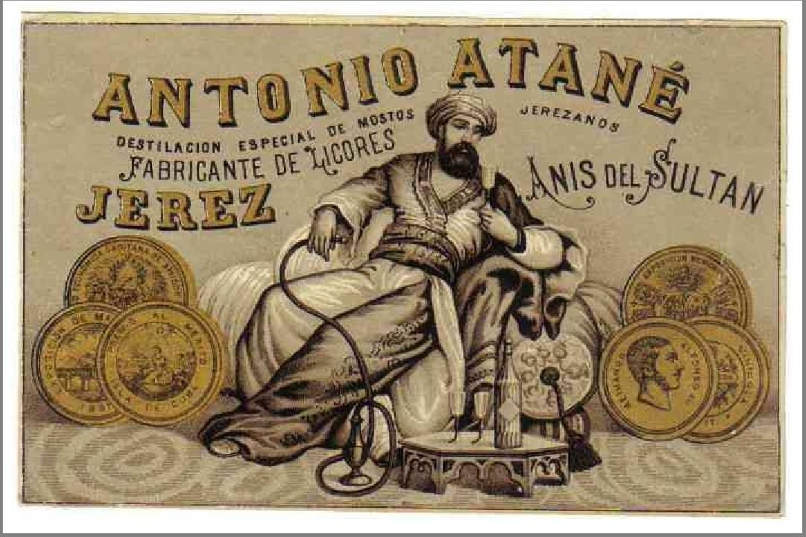Etiqueta de anís del sultán, de Antonio Atané