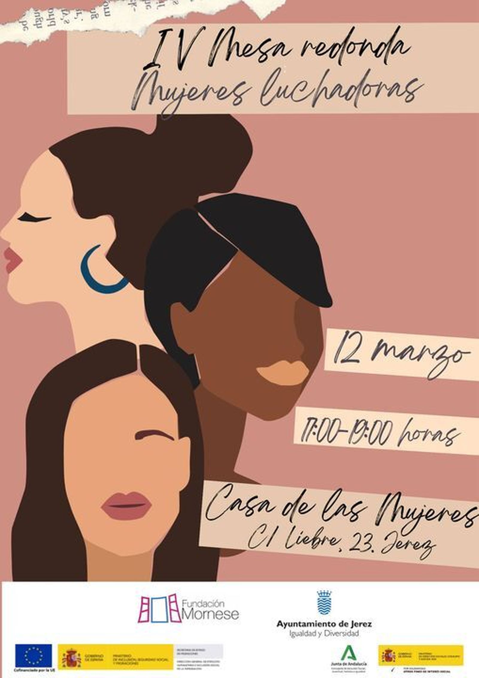 Cartel de la IV Mesa Redona Mujeres Luchadoras