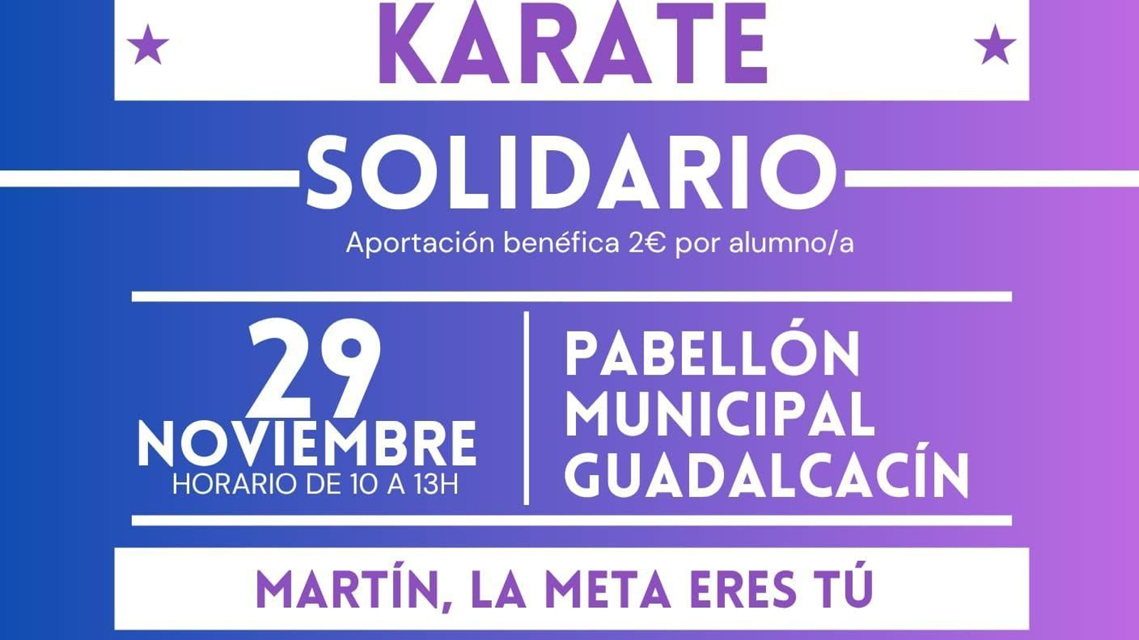 Cartel de la gala benéfica de kárate dedicada a Martín.