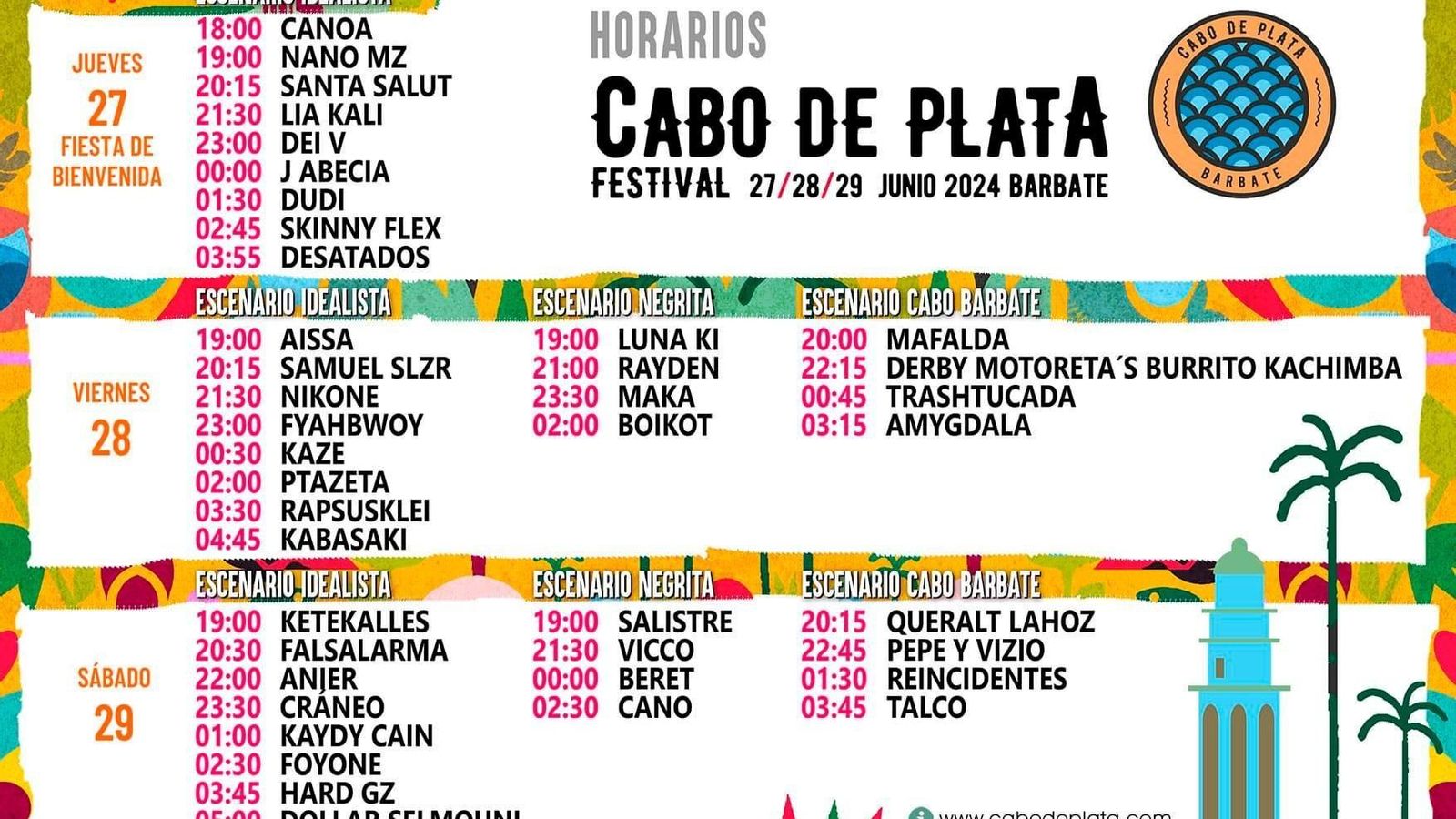 Cartel del festival Cabo de Plata.