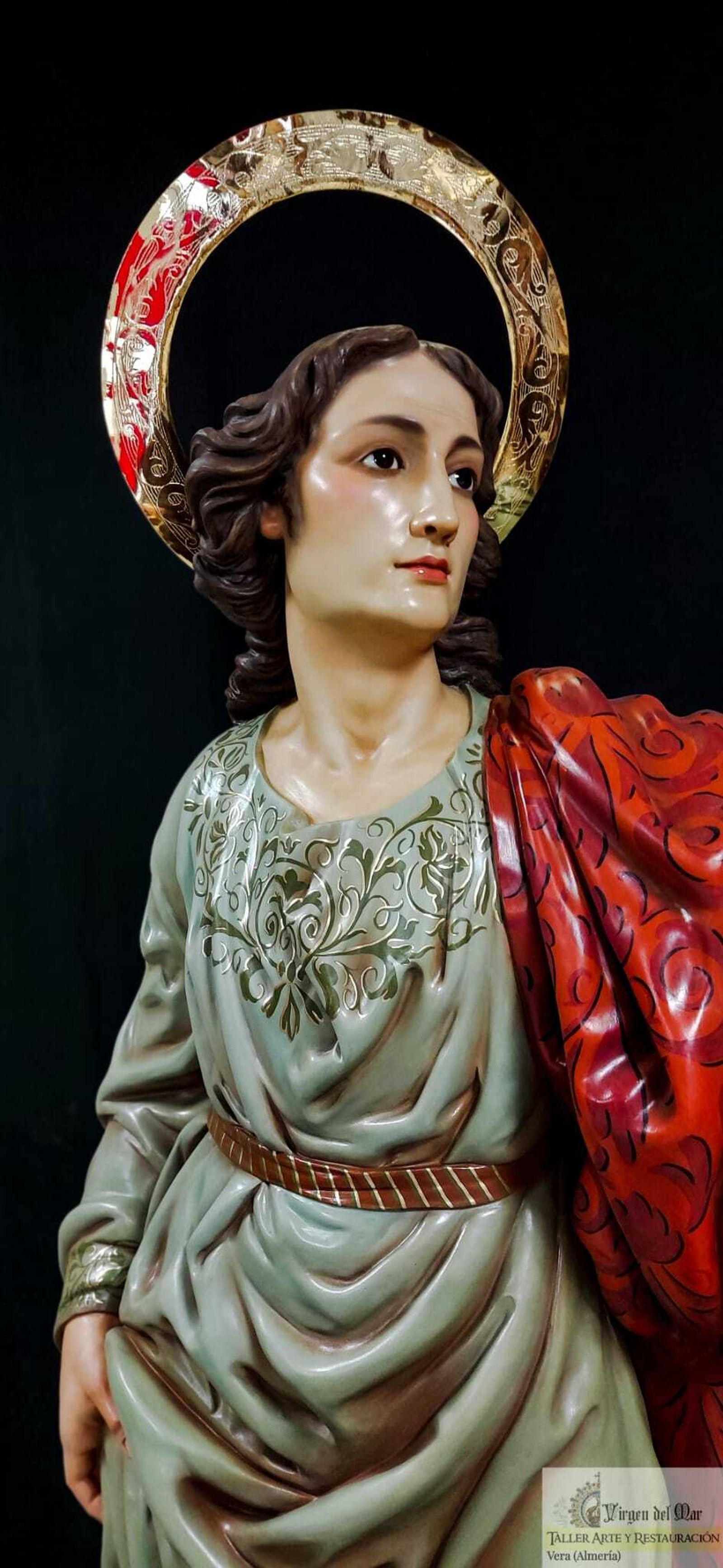 La talla de San Juan ha sido restaurada por Mario Jesús Latorre.