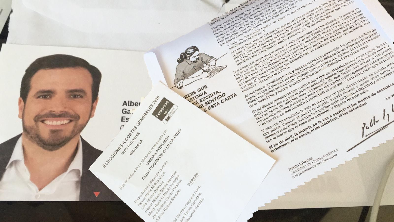 Propaganda electoral de Unidas Podemos.