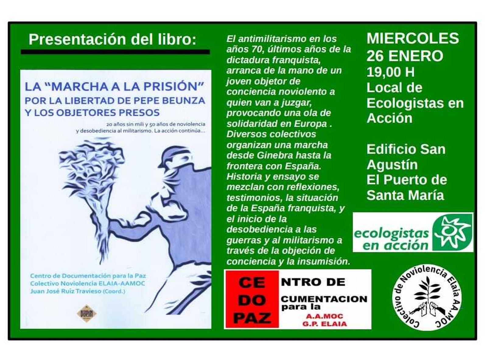 El cartel anunciador de la presentación del libro conmemorativo.