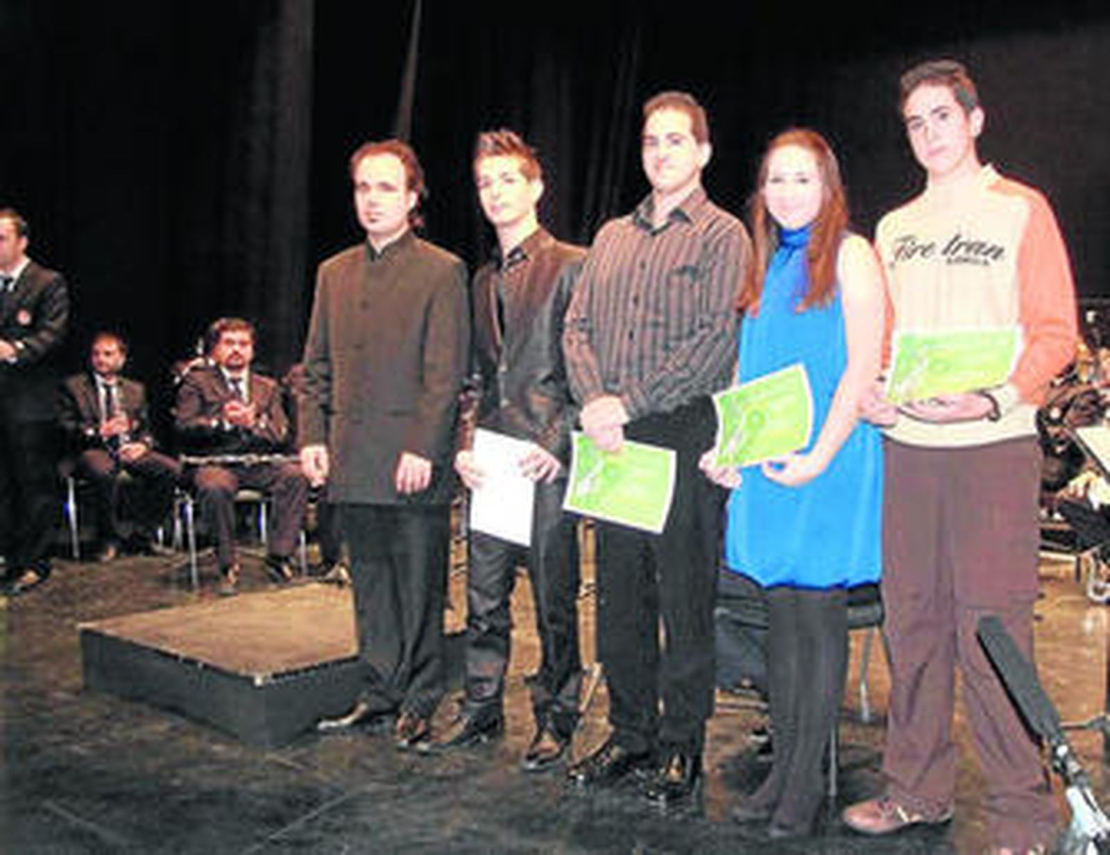 Juan José Navarro con Pablo Moreno, Francisco Miguel Cañabate, Cristina Mateo y Jesús Moreno.