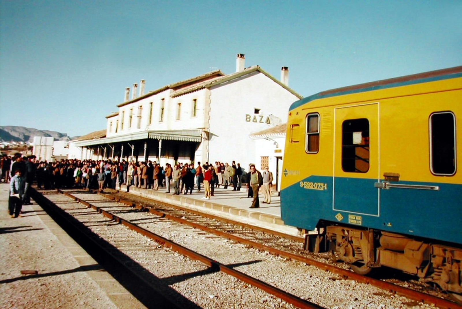 Imagen del 31 de Diciembre 1984, día en el que el último tren pasó por la estación de Baza