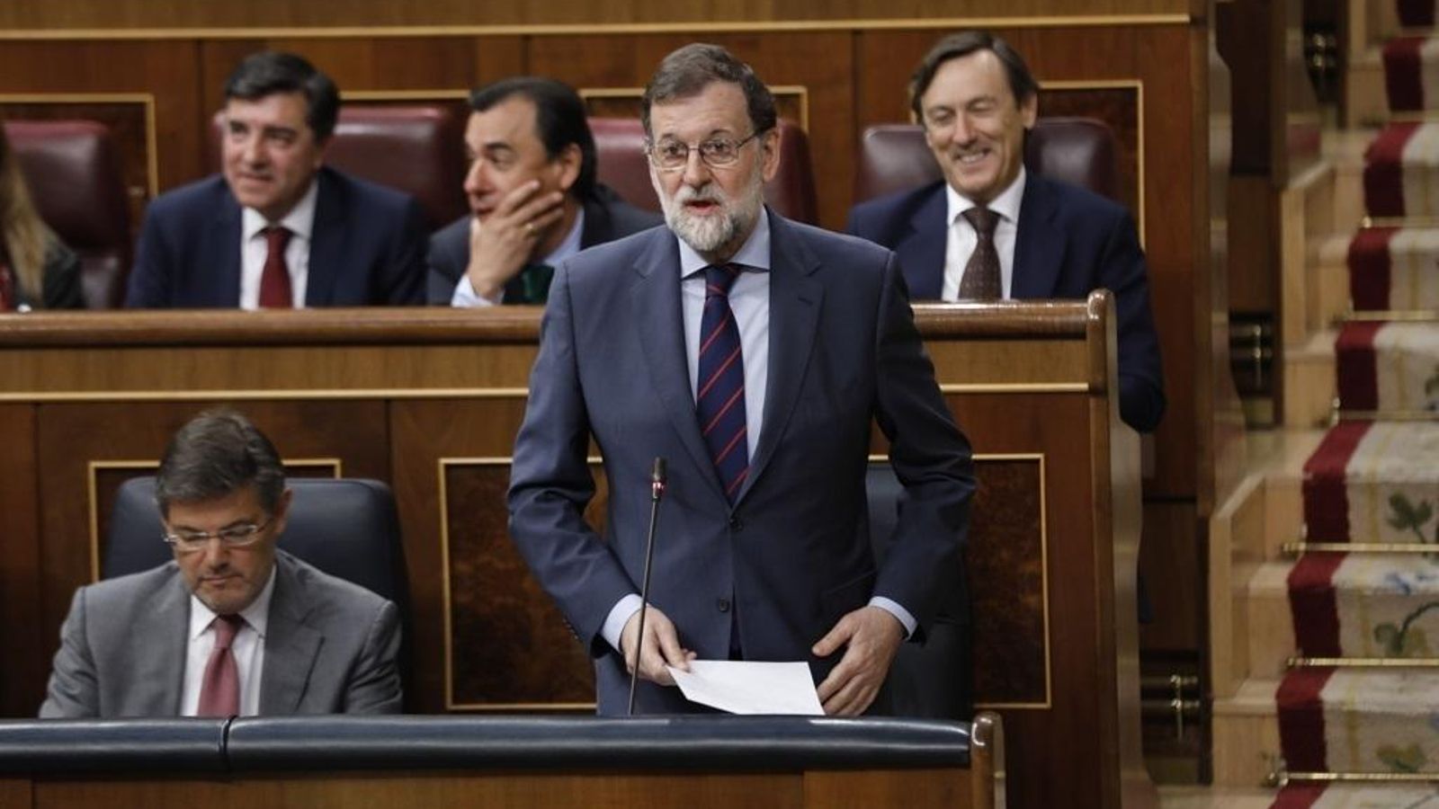 Mariano Rajoy, en la sesión de control al Gobierno. Mariano Rajoy, en la sesión de control al Gobierno.