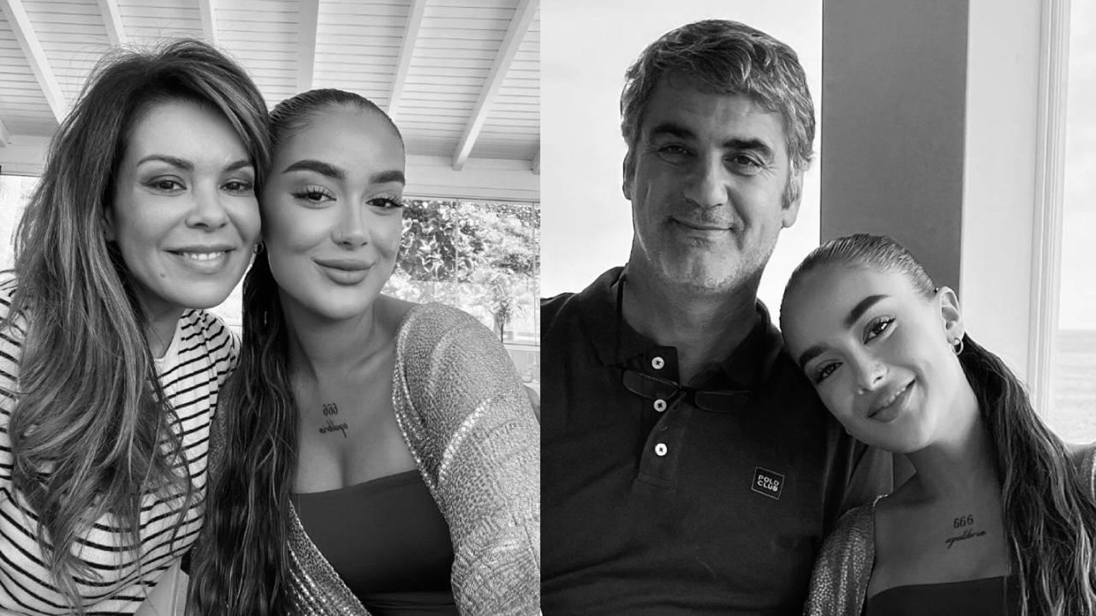 Julia Janeiro junto a sus padres, Jesulín de Ubrique y Maria Jose Campanario