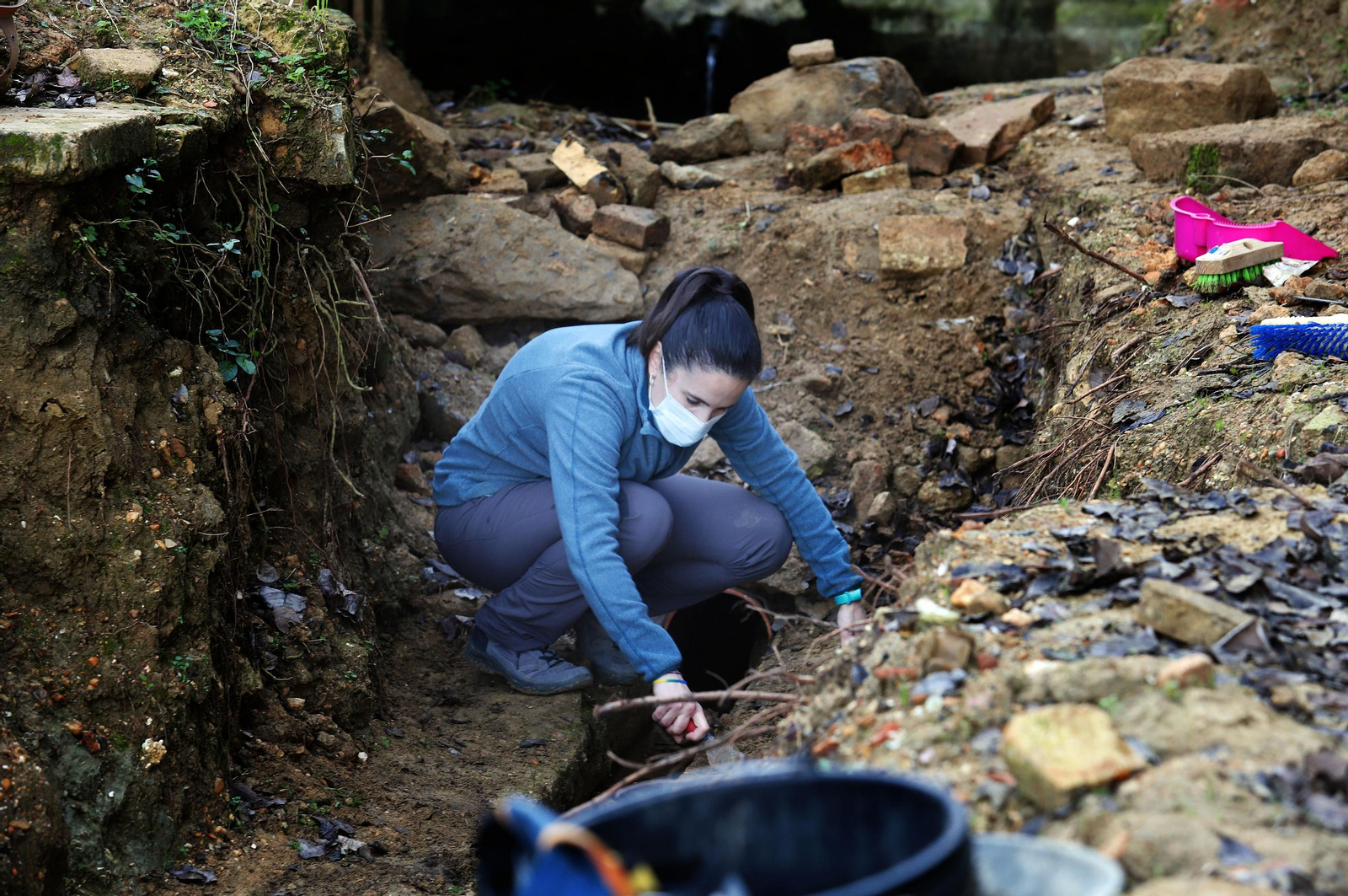 Imágenes de las obras de rehabilitación de la Fuente Vieja y su entorno