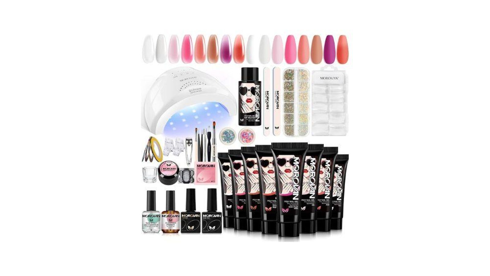 Morovan, kit uñas poly gel