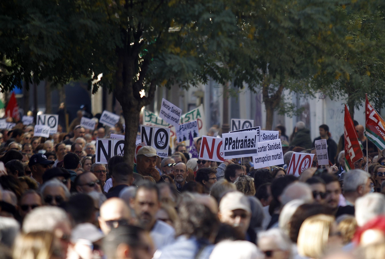 La manifestación en defensa de la sanidad pública en Sevilla.