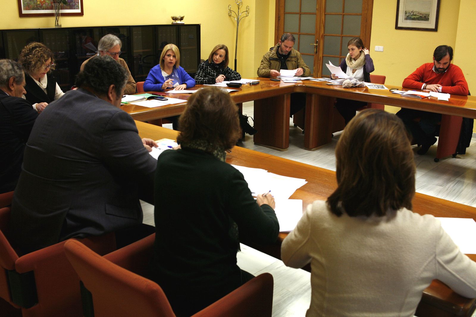 Una imagen del encuentro celebrado esta mañana en el Consistorio