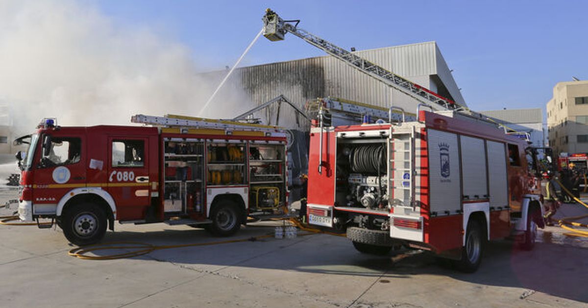 Bomberos rescatan a un perro del incendio de una vivienda en Málaga