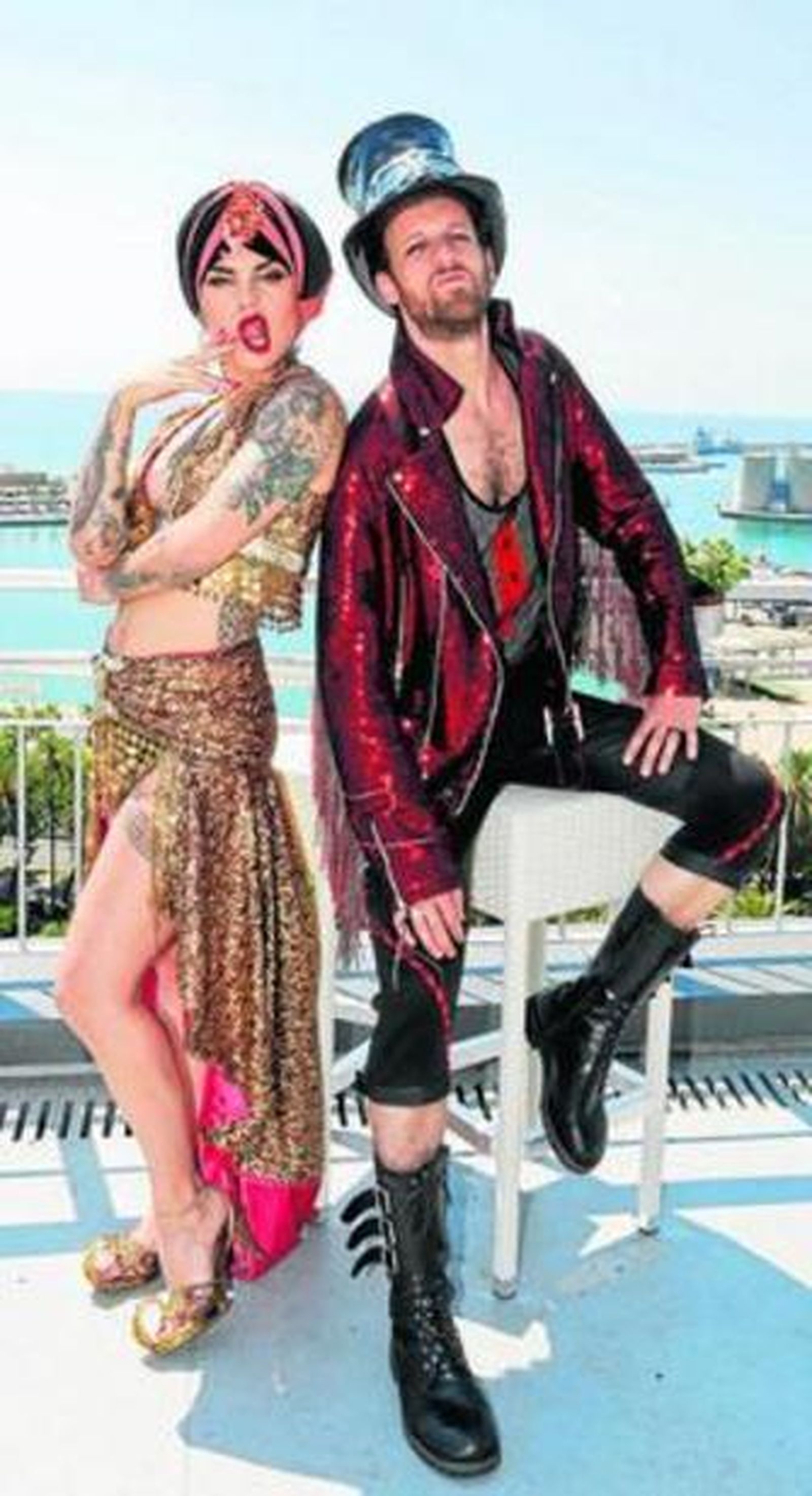 Edu Soto y Vinila von Bismark, ayer, en la presentación en Málaga.