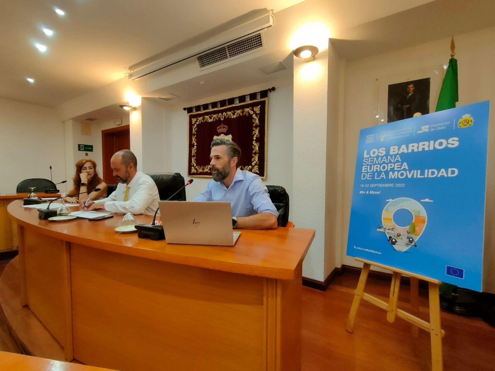 Calvente, Alconchel y Álvarez, durante la presentación