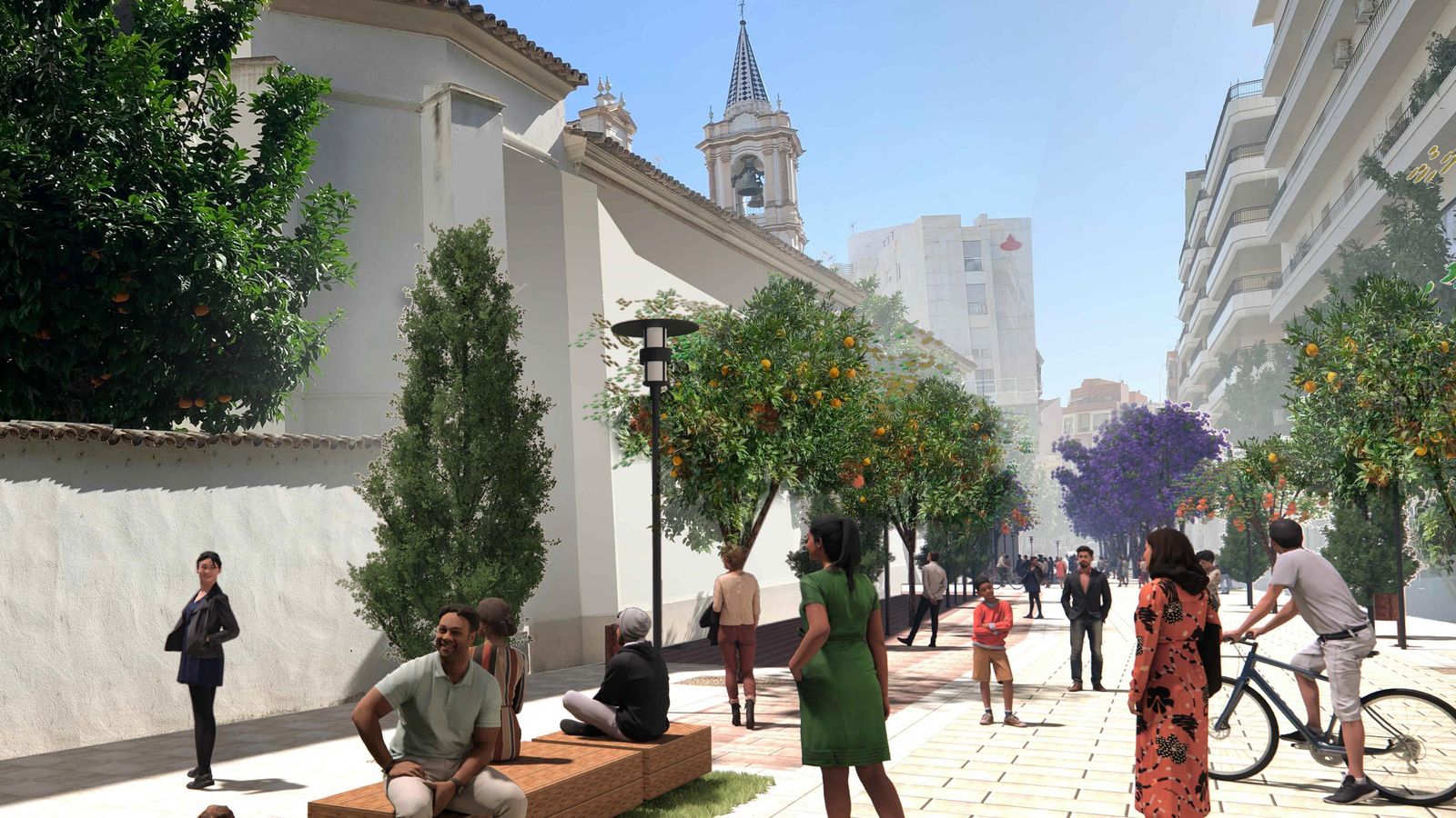 Recreación del proyecto de remodelación de la calle Méndez Núñez.