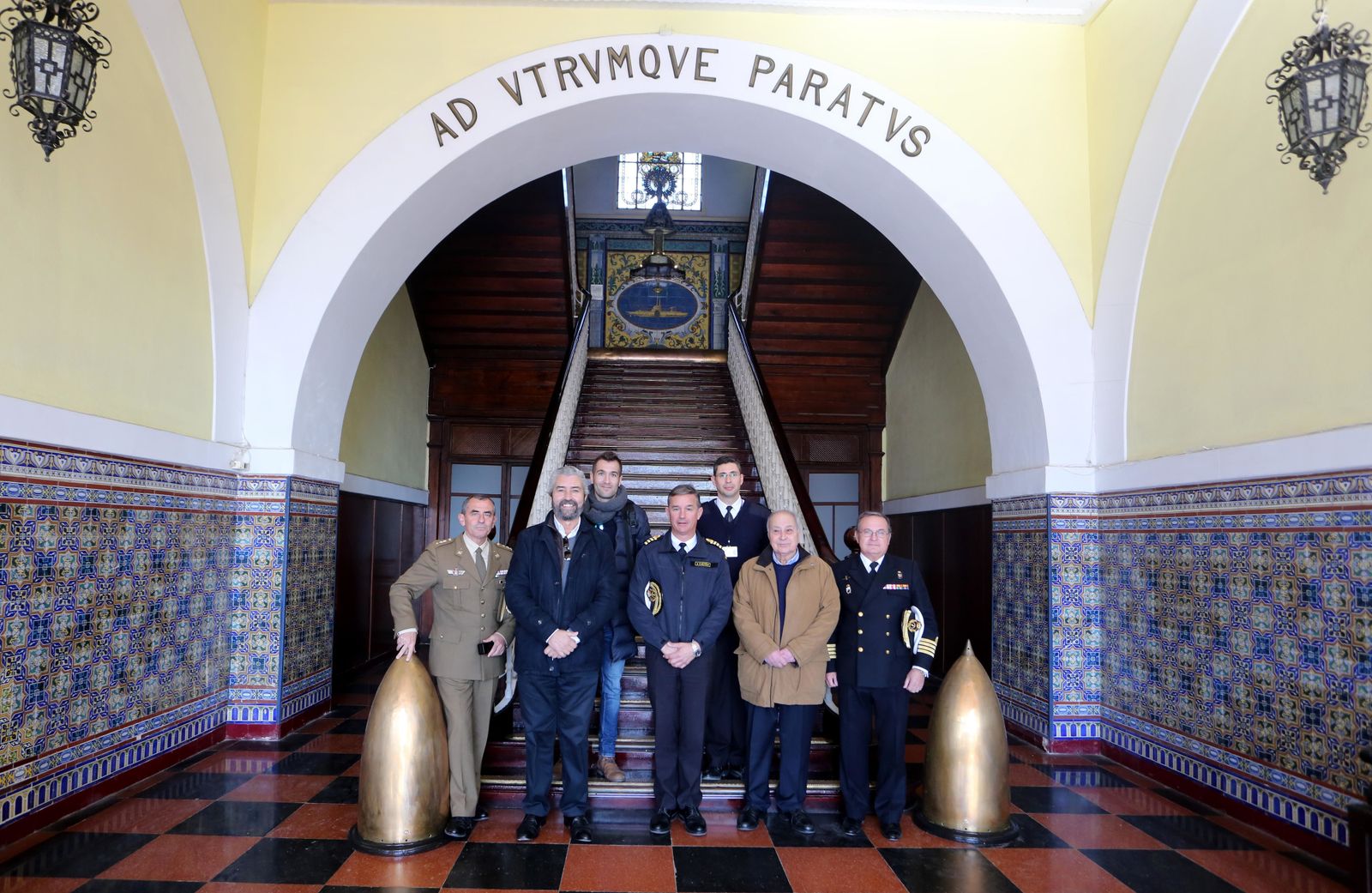 Con el comandante jefe Alejandro Cuerda, en la Base de Submarinos.