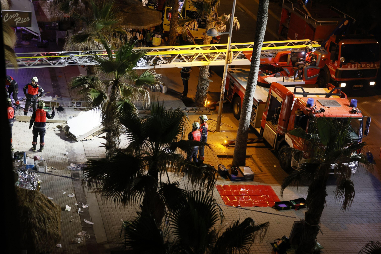 Las imágenes del derrumbe del restaurante en Palma