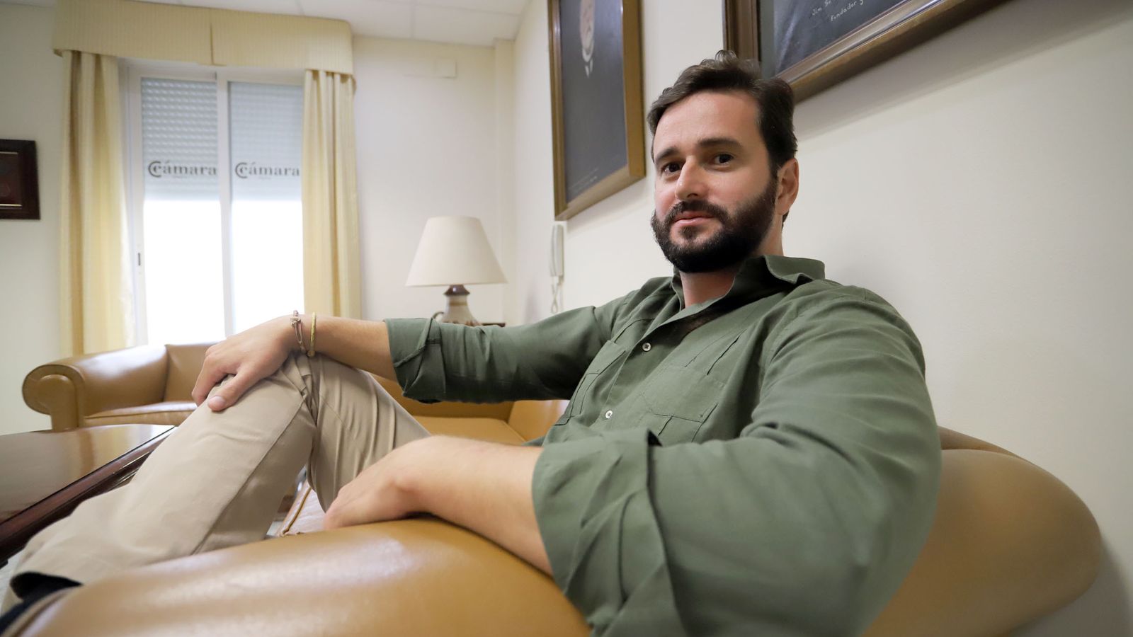 Daniel Toscano en la sede de la Cámara de Comercio de Huelva.