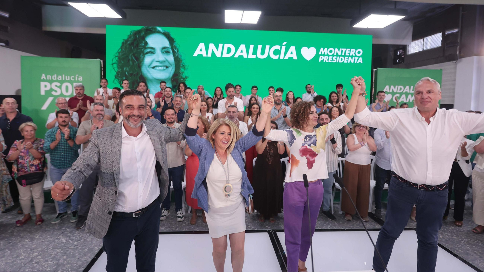 Primer acto de María Jesús Montero como candidata a la Junta de Andalucía, este sábado en Jerez.