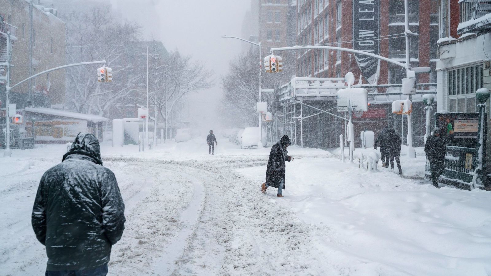 Histórica nevada en Nueva York este lunes